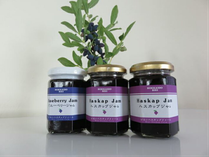 【ふるさと納税】ハスカップジャム ブルーベリージャム セット（3本）　北海道 ハスカップブルーベリー ジャム 北海道美瑛 北海道美瑛町 美瑛町 美瑛 北海道産 美瑛産 びえいハスカップファーム