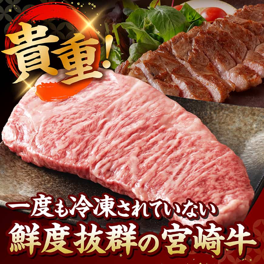 【A5等級】【新鮮チルド便】宮崎牛特選サーロインステーキ　400g【 肉 宮崎 ステーキ 牛肉 おかず A5 】 [B13205] 400g
