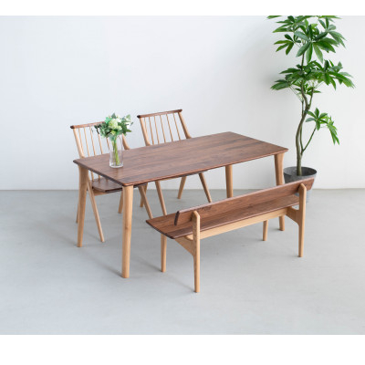 
            ダイニング4点セット　OTTE　160×80　オーク&ウォールナット　大川家具(福岡県)【1368585】
          