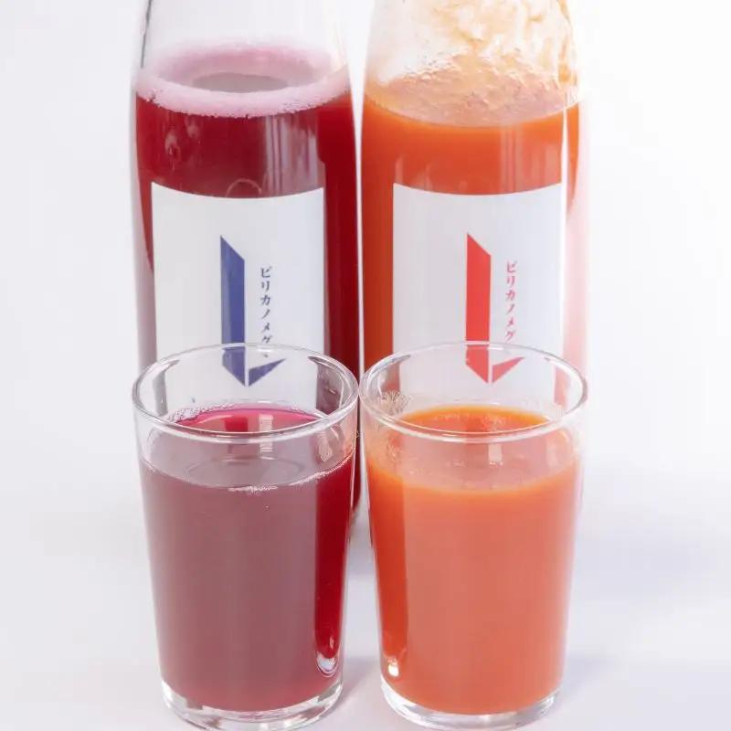 ピリカノメグミ（トマトジュース無塩 2本・シソジュース 1本） 各500ml×3本セット【ピリカ(株)】とまと 紫蘇 しそ 赤しそ ジュース 食塩不使用 濃厚 カクテル 料理 炭酸 飲料 北海道 比布