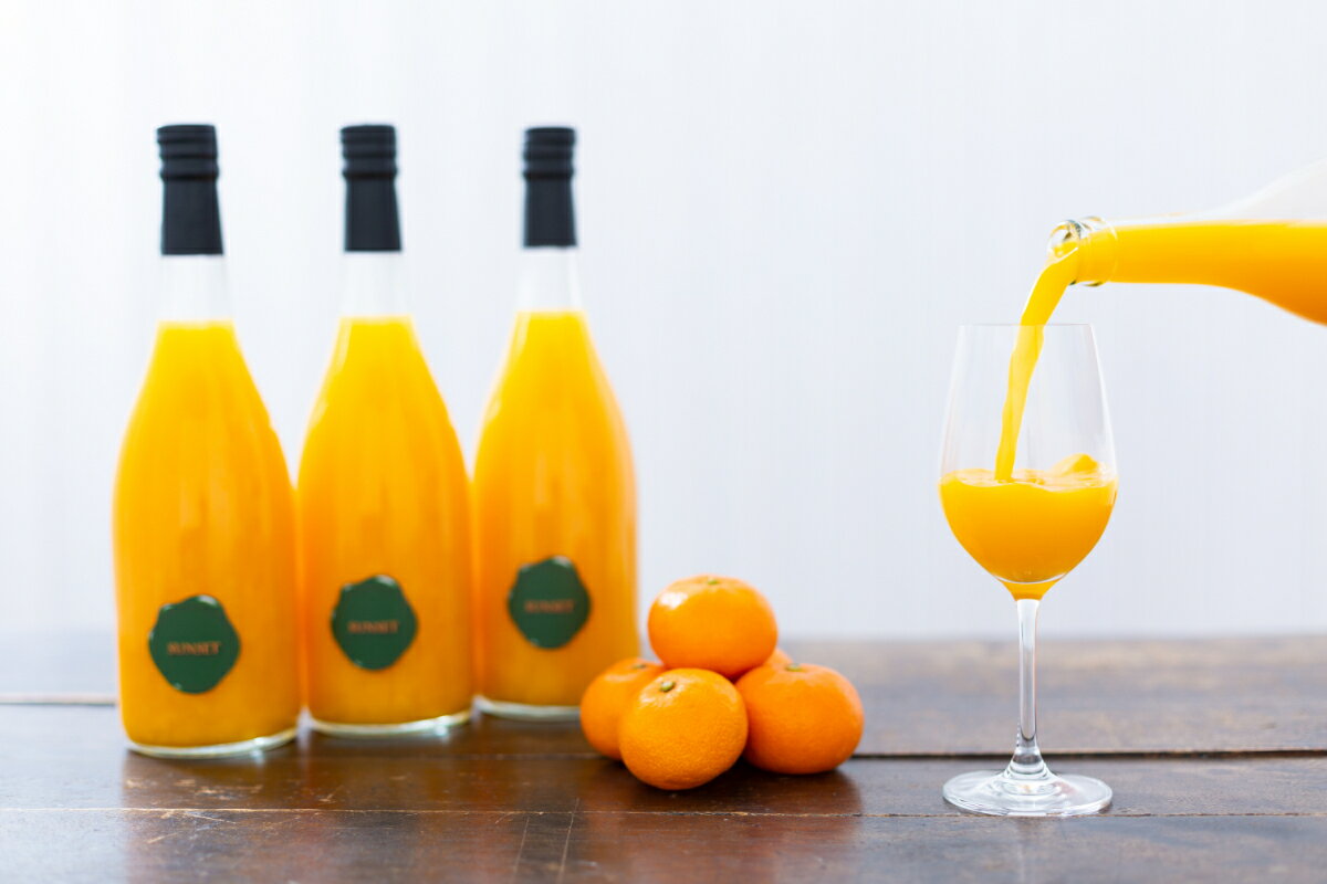 【ふるさと納税】【毎月定期便】【SUNSET】夕やけみかん100%ジュース(3本入)全3回【H49-24】_【4013664】YWTZ016