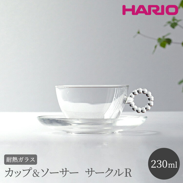 【ふるさと納税】HARIO カップ&ソーサー サークルR［HTW-CS-C-R］｜ハリオ 耐熱 ガラス 食器 器 キッチン 日用品 日本製 おしゃれ かわいい HARIO Lampwork Factory ランプワークファクトリー LWF リビングアクセサリー ギフト プレゼント _BE89