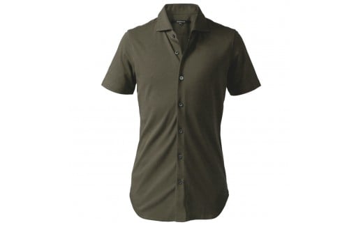 DJS-004 decollouomo メンズドレスシャツ半袖（生地／コンコルド）オリーブ／Mサイズ