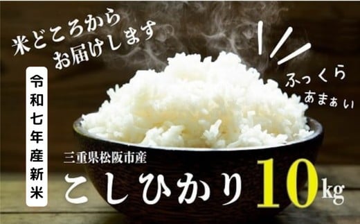 
            令和７年産　松阪産こしひかり精米　１０㎏【002188】
          