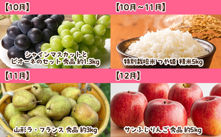 【定期便12回】まるごと山形 1年間定期便 FY23-685