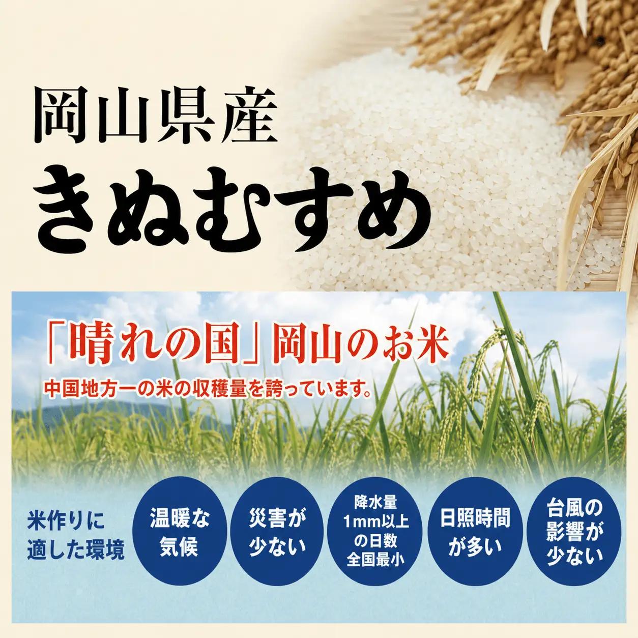 ＜定期便全６回＞ 米 岡山県産精米 令和7年産きぬむすめ白米５kg×６回定期便 【tkns-tkb014-cho】