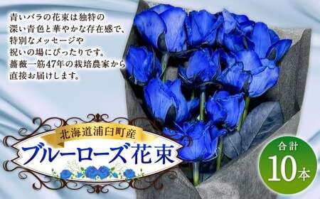 ブルーローズ（花束） 10本 | 花 バラ 薔薇 ローズ 生花 花束 ブーケ 青 贈り物 プレゼント ギフト【2026年11月下旬頃迄発送予定】