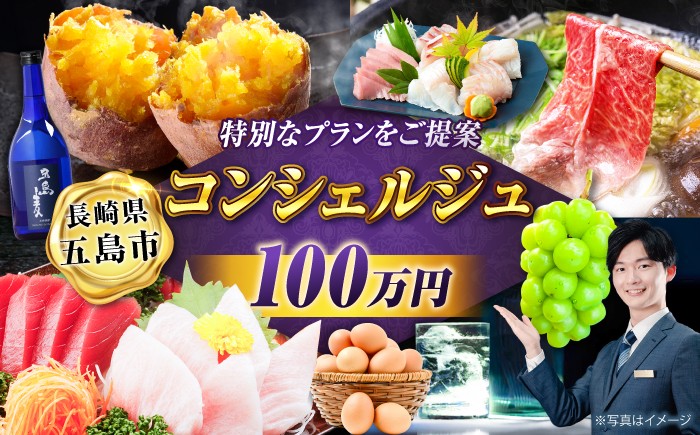 
                  【長崎県五島市コンシェルジュプラン】寄附金額100万円コース[PZX002]選べる 肉 米 牛肉 豚肉 海鮮 魚 野菜 果物 スイーツ 定期便 オーダーメイドプラン
                