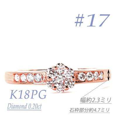 ふるさと納税 笛吹市 セブンフラワーダイヤモンドリング　R3973DI-R#17