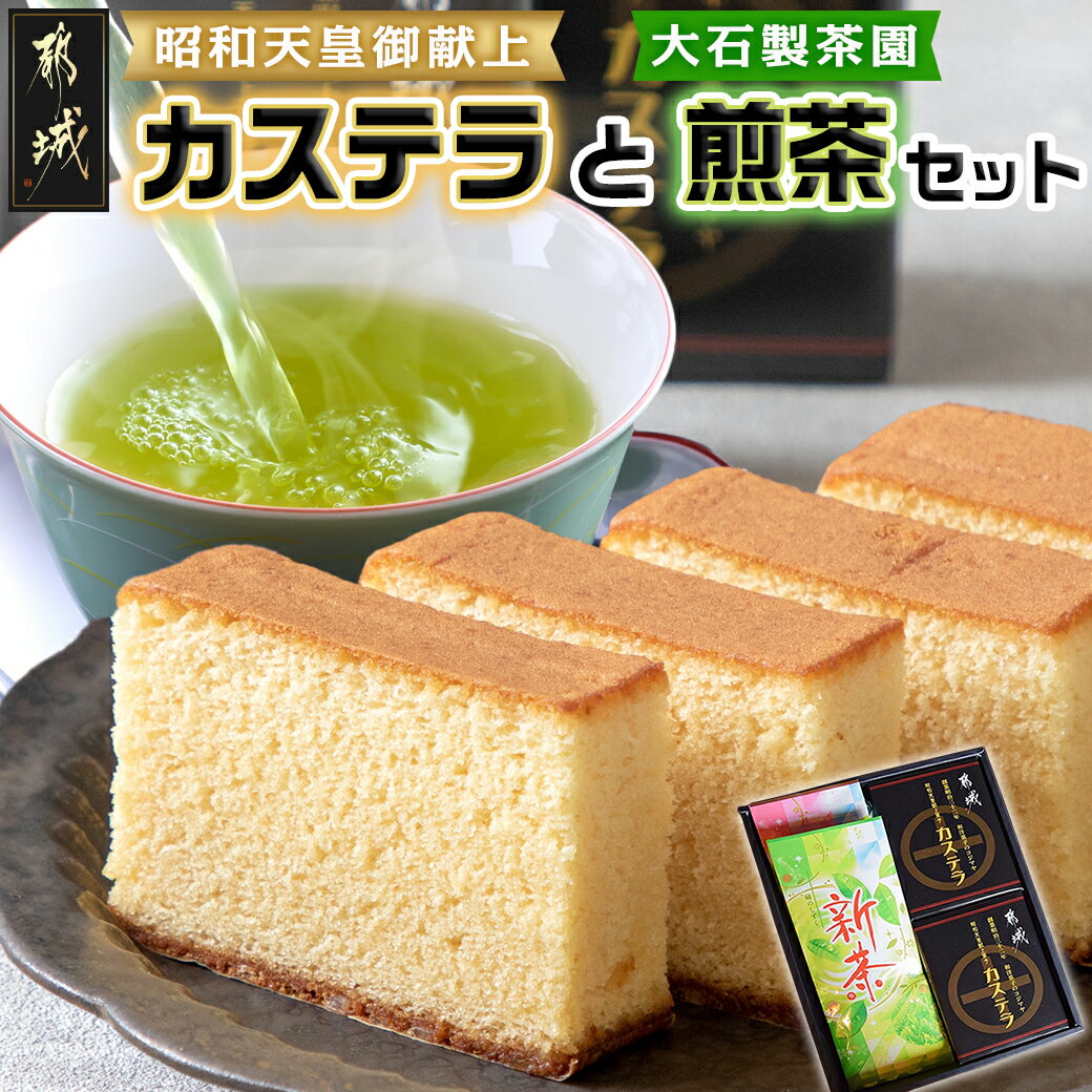 【ふるさと納税】カステラと煎茶セット - 宮崎県産鶏卵使用 カステラ専用窯で丁寧に焼き上げ 自然素材 スイーツ/デザート 厳選米飴使用 焼き菓子 ギフト お中元 敬老の日 送料無料 AA-7603【宮崎県都城市は2年連続ふるさと納税日本一！】