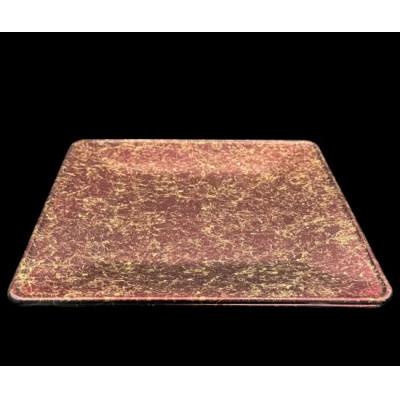 ふるさと納税 九度山町 角プレートS　乱糸(マット仕上げ)赤溜 |  | 01