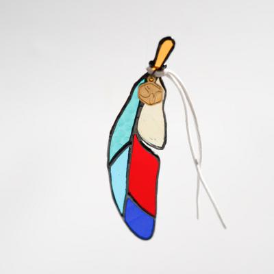 ふるさと納税 大月町 ステンドグラス 小鳥の羽根 ヤイロチョウ オーナメント 手作り インテリア雑貨  ハンドメイド 雑貨 |  | 01