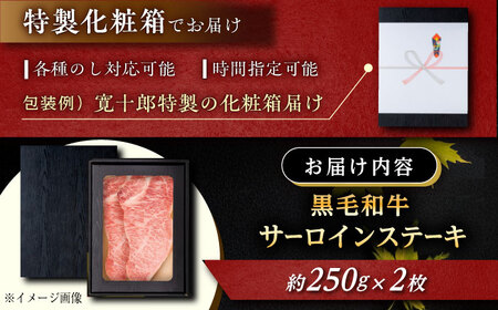 高知 黒毛和牛 ステーキ 約250g×2枚 / 高知 お肉 牛肉 牛 サーロイン 贈答 ギフト 贅沢 【焼肉寛十郎】[ATDO011]