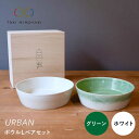 【ふるさと納税】【美濃焼】URBAN ボウルLペアセット グリーン&ホワイト【作山窯・SAKUZAN】【TOKI MINOYAKI返礼品】皿 プレート 食器 [MBJ008]