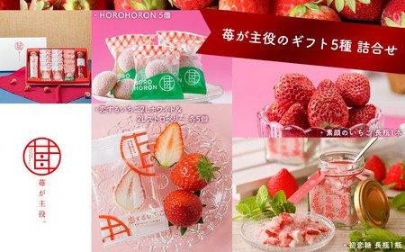 苺が主役のギフト5種 詰合せ| お菓子 お土産 ギフト プレゼント ストロベリー お歳暮 贈答 栃木県 真岡市 送料無料