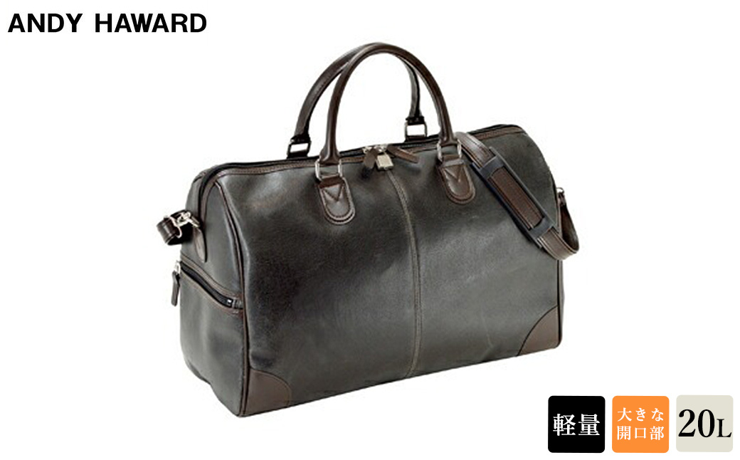 Ａハワード　白化合皮レトロボストン小（10426-01） 黒