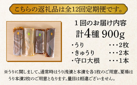 【全12回定期便】奈良漬 「琥珀漬」900g ご家庭用 詰め合わせ [ABAE027] 