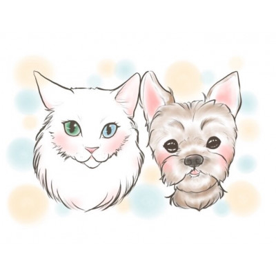 
ペット似顔絵ー2匹ー【1341406】
