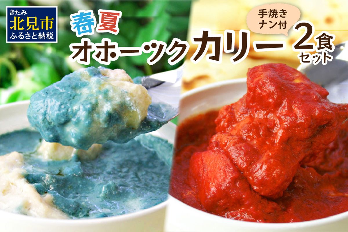 クリシュナ 春夏オホーツクカリー 2食セット 手焼きナン付 ( 食品 加工品 惣菜 カレー ナン セット 五つ星ホテル オホーツク海 オホーツクカレー )【127-0016】