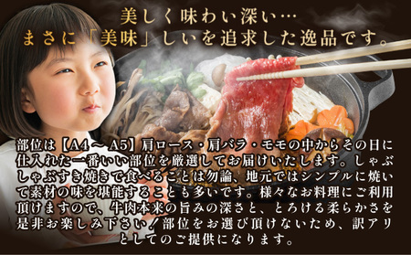 訳あり！【A4～A5】佐賀牛しゃぶしゃぶすき焼き用（肩ロース肉・肩バラ肉・モモ肉）700ｇ