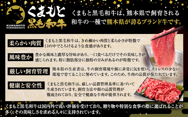 くまもと黒毛和牛 特上 スライス ウデ・モモ 1000g 牛肉 冷凍 《30日以内に出荷予定(土日祝除く)》 くまもと黒毛和牛 黒毛和牛 冷凍庫 個別 取分け 小分け 個包装 モモ スライス 肉 お肉