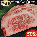 【ふるさと納税】【宮崎牛】 サーロイン ブロック 500g [SHINGAKI 宮崎県 美郷町 31ag0056] 黒毛 和牛 ステーキ 国産 宮崎 A4 A5等級 牛肉 焼肉 宮崎県産 冷凍 送料無料 ブランド 牛 肉 霜降り BBQ バーベキュー キャンプ