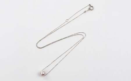 真珠 一粒ネックレス 6.0～6.5mm K18WG 真珠 アクセサリー （857）