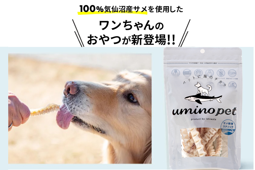 UMINO PET サメ軟骨スティック 40g×5個 [石渡商店 宮城県 気仙沼市 20563958] ペットフード ドッグフード 犬 いぬ 犬用 ペット おやつ オヤツ 国産 気仙沼産 サメ 鮫 軟