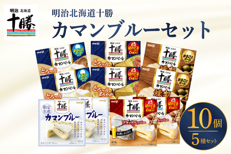  明治 北海道 十勝 カマンブルーセット  5種 計10個 チーズ cheese 乳製品 カンベールチーズ カマンベール ブラックペッパー 燻製 切れてる ナチュラルチーズ おつまみ つまみ 食べ比べ アソート 詰め合わせ 国産 北海道産 meiji 芽室町me003-104c