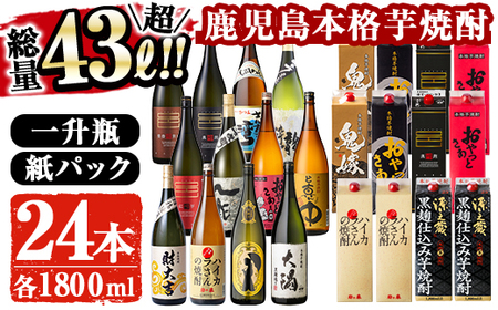 曽於市の本格芋焼酎　豪華24本セット お酒 芋焼酎 飲み比べ 【大隅家】E12-v01