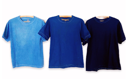 藍染めTシャツ（濃藍） XSサイズ