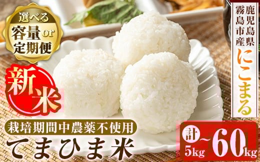 
            K-198 ＜容量・定期便が選べる＞＜令和7年産新米 先行予約受付中！2025年12月以降順次発送予定＞てまひま米(品種:にこまる)(計5kg・計10kg・計20kg・3回定期便・6回定期便・12回定期便)【末蜜農園】霧島市 お米 精米 白米 米 こめ コメ ご飯 ごはん 定期便 栽培期間中農薬不使用
          