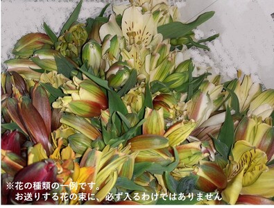 【024-08】切り花（トルコギキョウ等　地場産花）のフラワーアレンジ　小（約20本）