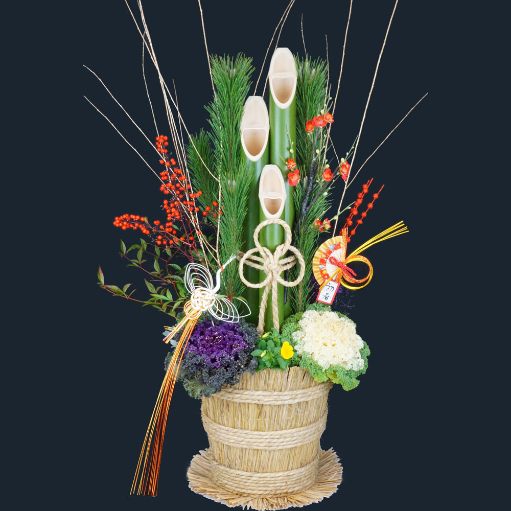 
            寄せ植え門松 松 高さ90cm 鉢サイズ30cm 正月飾り 門松
          