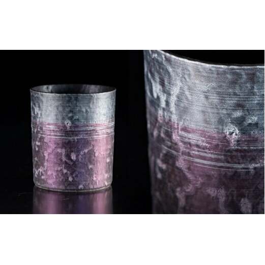 【NYが認めた逸品】有田焼 麟 Lin プレミアムオンザロック 樹氷 2個セット (Blue・Purple) ロックカップ メタリックな有田焼【金照堂】ウイスキー 焼酎 タンブラー 有田焼 ギフト A