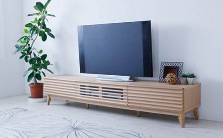 【開梱・設置】アゼル 200cm テレビボード（ナチュラル）　AX074
