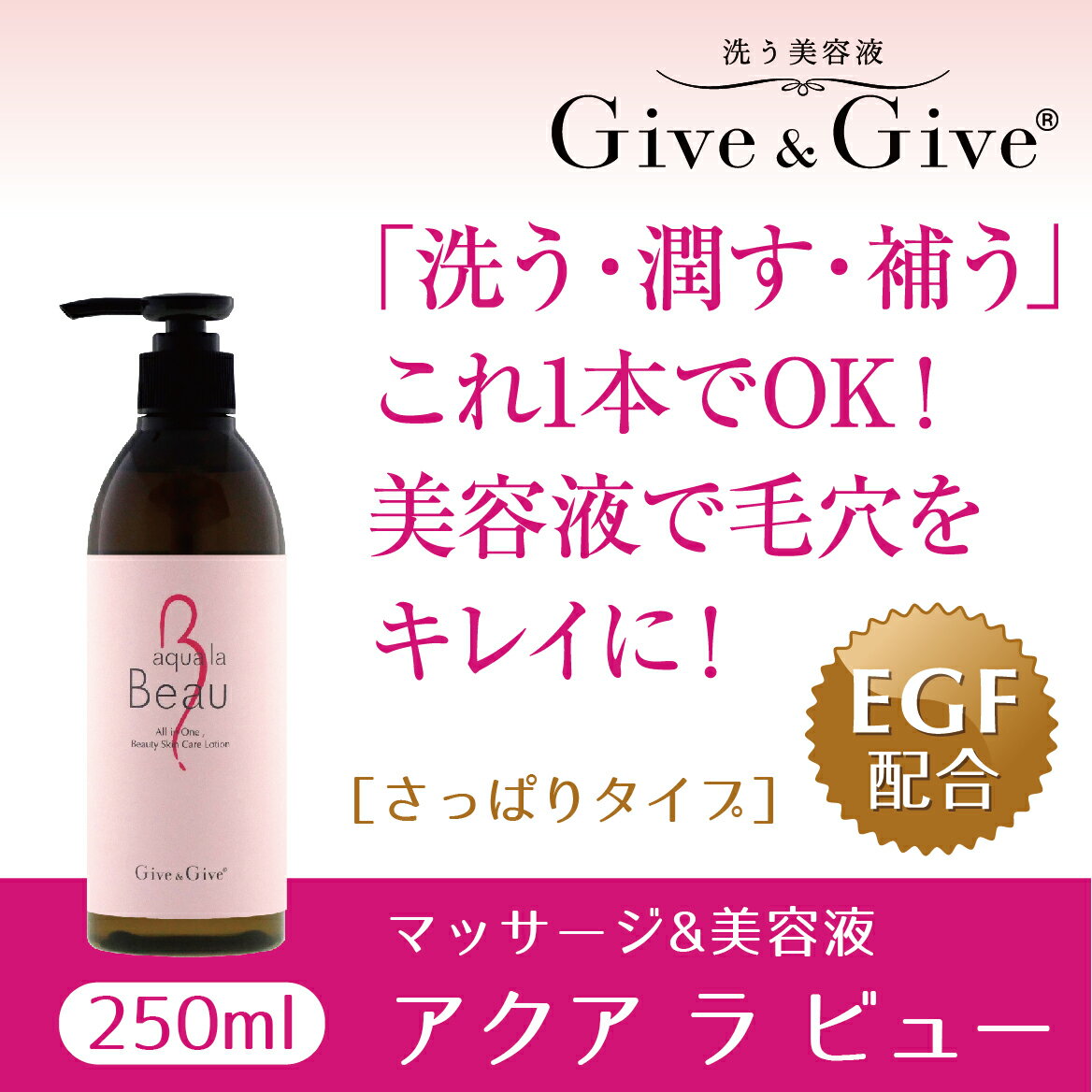【ふるさと納税】Give＆Give マッサージ&オールインワン美容液【アクア ラ ビュー250ml】 ふるさと納税 美容液 千葉県 木更津 送料無料 KBA001