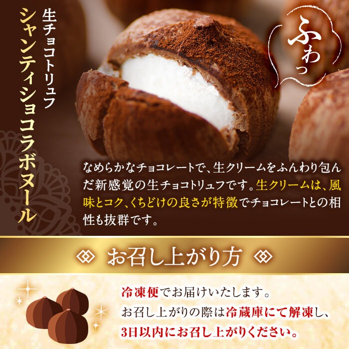 a684 生チョコ チョコレート ショコラ シャンティショコラボヌール18個(9個入×2箱)【財宝】 スイーツ お菓子 チョコ トリュフ 新感覚
