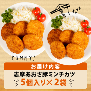 ミンチカツ 10個入り ／ メンチカツ 国産 豚肉 豚 惣菜 おかず 揚げ物 お弁当 弁当 簡単 冷凍 伊勢 志摩 志摩あおさ豚 5000円 5千円 五千円 