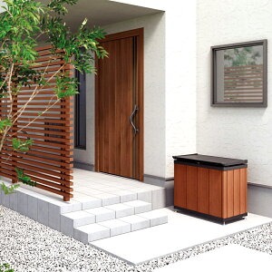 M191-0004-4_【ふるさと納税】四国化成　ゴミストッカー250L　木調　SC+セピアブラウン