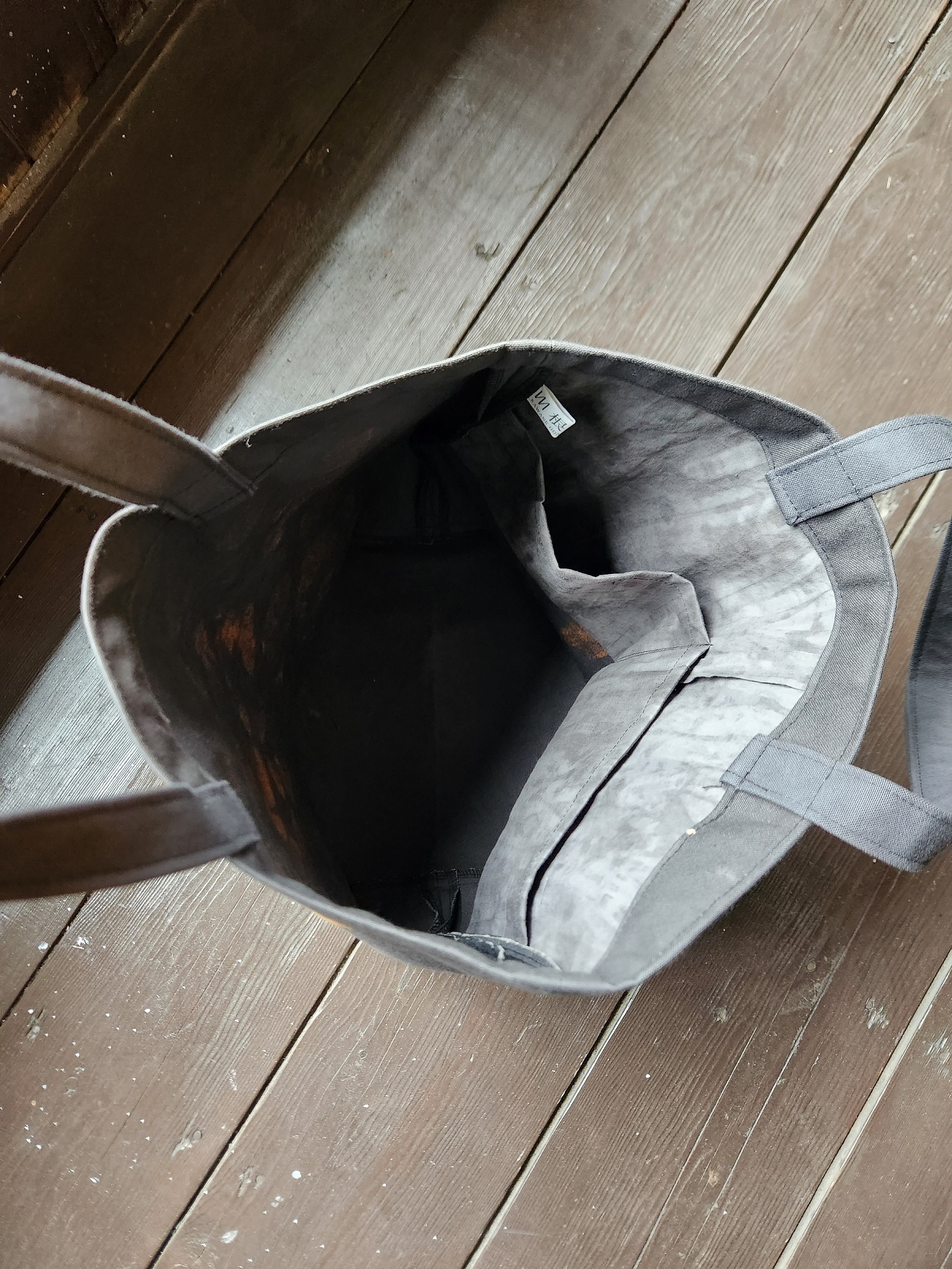 川根茶染　トートバッグ（濃）、バッグ内側