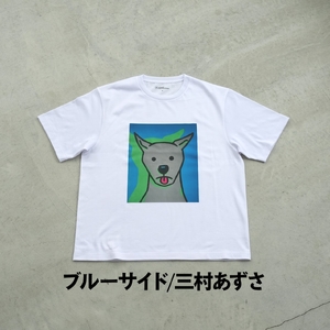 ＜新登場＞VOICE GATHERING アートプリントT-Shirt(ブルーサイド・Lサイズ・1枚) Tシャツ 半袖 トップス ホワイト 白 クルーネック M L サイズ アート デザイン 前面 プ