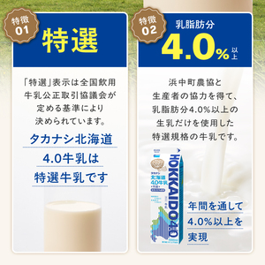 【毎週届く12回定期便】北海道4.0牛乳(1,000ml×2本)_H0016-042