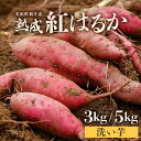 【ふるさと納税】大谷原の熟成さつまいも (洗い芋) 【選べる内容量：3kg / 5kg】【入手困難・数量限定】【サツマイモ 芋 イモ 紅はるか べにはるか 熟成 甘い おいしい 国産 産地直送】