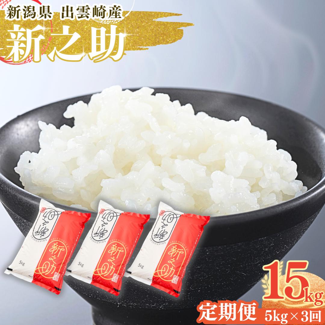 【令和7年産新米】　「新之助」 定期便 5kg 3か月 新潟県産 出雲崎町産 白米 精米 お米 合計15kg