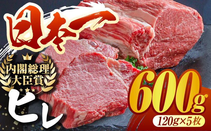 
【先行予約】長崎和牛 ヒレステーキ(120g×5枚) 赤身 希少部位 ヒレ ステーキ ヒレ肉 フィレ 大人気 日本一 東彼杵町/有限会社大川ストアー [BAJ002]
