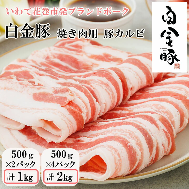 【ふるさと納税】焼肉用豚カルビ≪内容量が選べる！ バラ500g×2パックor4パック≫ お肉 豚肉 プラチナポーク ブランド肉