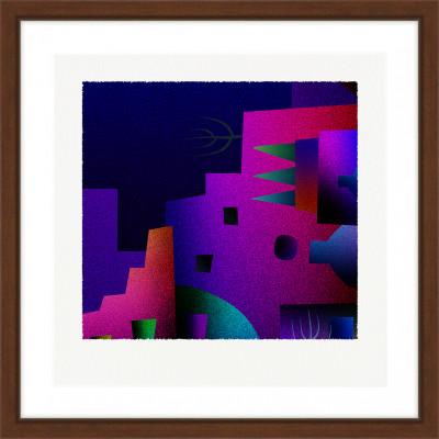 ふるさと納税 綾部市 街と窓 [しかくいえ]21【絵画】 額装サイズ266mmx266mm