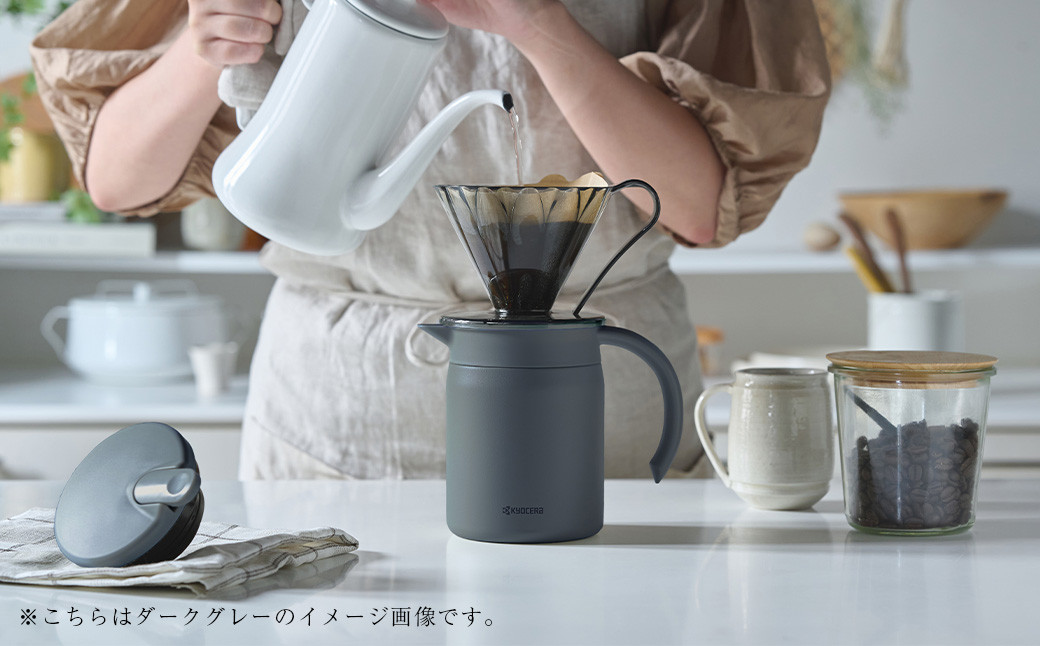 【京セラ】真空断熱卓上ポット 600ml＜サンドベージュ＞CERAMUG