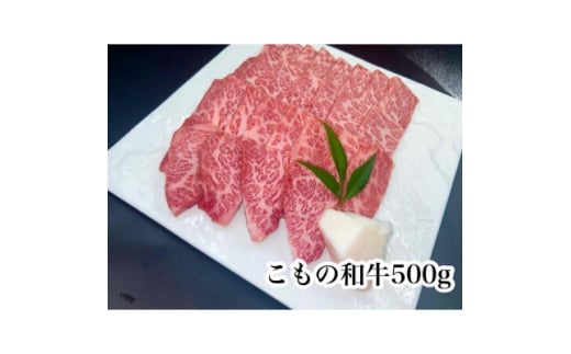 こもの和牛 牝牛霜降りカルビ焼き肉用500g【1676401】